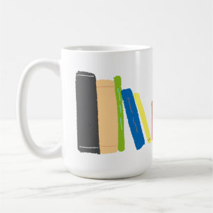 Caneca De Café Presente de Pilha de Livros Coloridos Giz de Cera