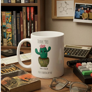 Caneca De Café Presente de Professor Cacto Estético Moderno Minim