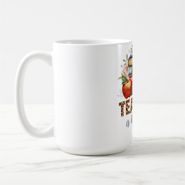 Caneca De Café Presente de Professor | Ensinar é Trabalhar com o  (Esquerda)