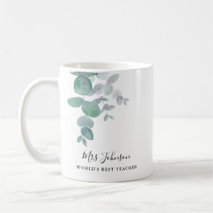 Caneca De Café Presente de Professor Eucalipto Verde