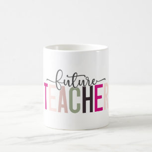 Caneca De Café Presente de Professora Futuro Rosa