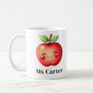 Caneca De Café Presente de Professora Personalizada Encarada de M