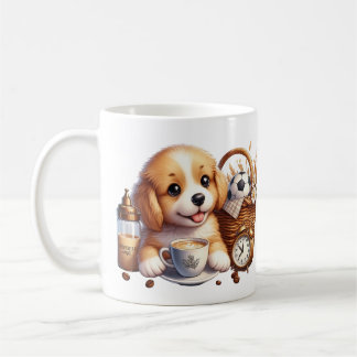 Caneca De Café Presente de queda de cãozinho fofo com nome person