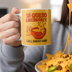 Caneca De Café Presente De Queijo Engraçado Em Emergência Queso
