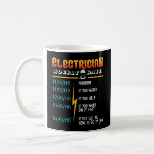 Caneca De Café Presente De Taxa Horária Para Elétrico Engraçado E