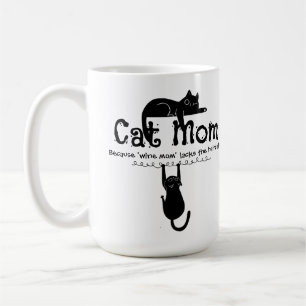 Caneca De Café Presente de Tipografia de Citação de Vinho de Gato