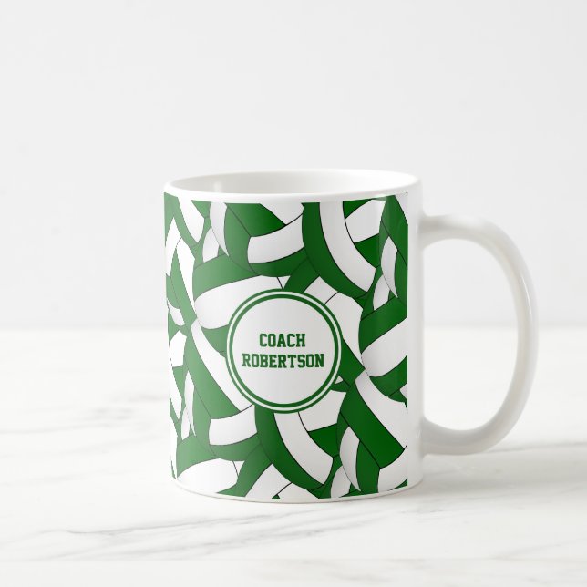 Caneca De Café presente de treinador de vôlei verde (Direita)