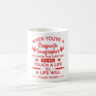 Caneca De Café Presente de vida de toque do Sonógrafo de diagnó