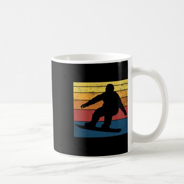 Caneca De Café Presente de Vintage Retro Snowboard (Direita)