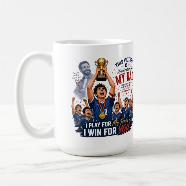 Caneca De Café Presente de Vitória no Futebol Dedica ao Meu Pai (Esquerda)