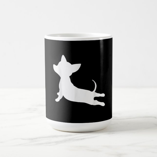 Caneca De Café presente de yoga chiweenie, chihuahua dachshund (Centro)