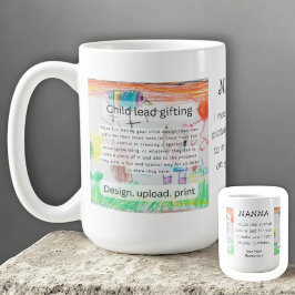 Caneca De Café Presente Desenhado à Mão por Crianças Colorido e C