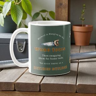 Caneca De Café Presente Divertido de Aposentadoria Construtor Mar