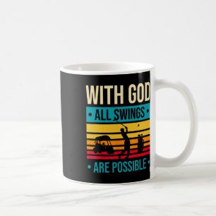 Caneca De Café Presente Divertido de Golfe Cristão – Com Deus Tod