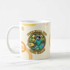 Caneca De Café Presente Divertido de Guaxinim de Pickleball Retrô