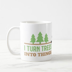 Caneca De Café Presente Divertido de Marcenaria Transformo Árvore