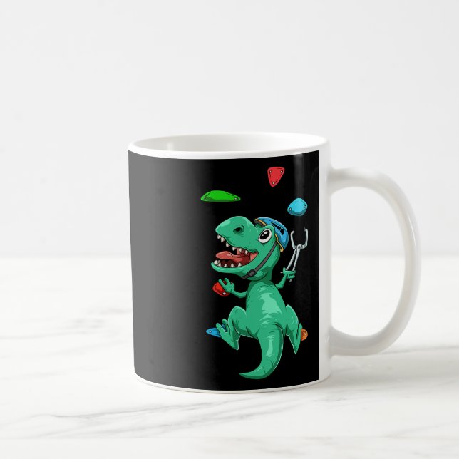 Caneca De Café Presente Divertido de T-rex Bouldering e Escalada  (Direita)