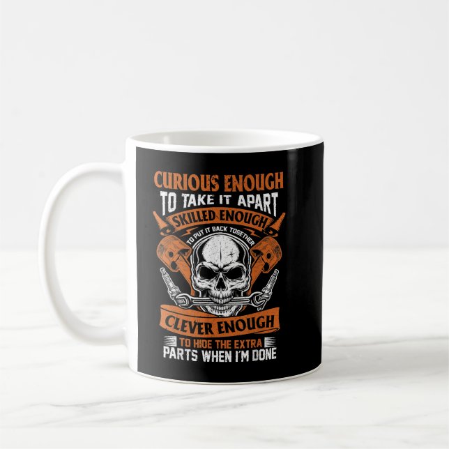 Caneca De Café Presente Divertido para Mecânico Curioso Habilidos (Esquerda)