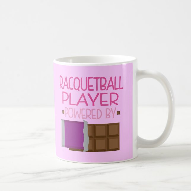 Caneca De Café Presente do chocolate do jogador do Racquetball (Direita)