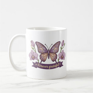Caneca De Café Presente do Dia das Mães - Flor de Borboleta Grata