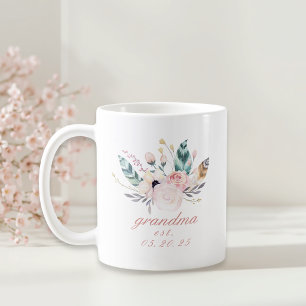 Caneca De Café Presente do Dia das Mães Floral Boho para Avó