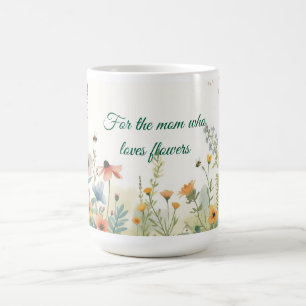 Caneca De Café Presente do Dia das Mães Floral Mom Cottagecore