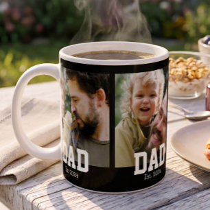 Caneca De Café Presente do Dia dos Pais Fonte Negrito Preto Dad E