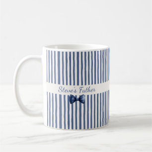 Caneca De Café Presente do Dia dos Pais Listra azul cinza e branc
