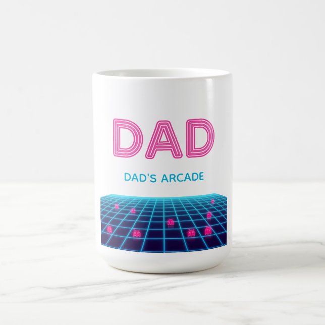 Caneca De Café Presente do Dia dos Pais Neon Arcade Retro DAD Ano (Centro)