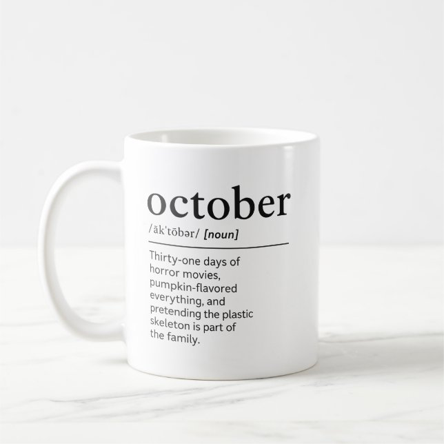 Caneca De Café Presente do Dicionário de Halloween Engraçado de O (Esquerda)