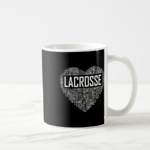 Caneca De Café Presente do jogador de amor do coração Lax Lacross