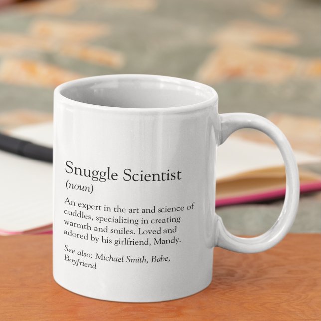 Caneca De Café Presente do Namorado de Foto do Cientista de Combi (Snuggle Scientist Photo Boyfriend Gift Coffee Mug)