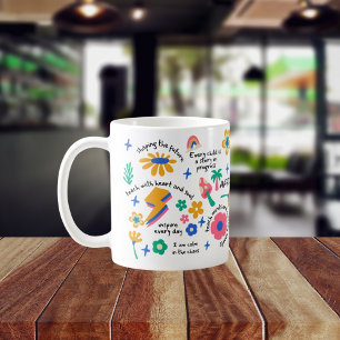 Caneca De Café Presente do professor Groovy com Floral Inspiracio
