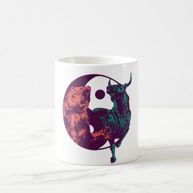 Caneca De Café Presente dos Day Traders Touro e Urso (Centro)