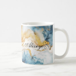 Caneca De Café Presente Dourado Personalizado De Cor Azul Para To
