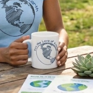 Caneca De Café Presente Eco Mínimo Pelo Amor à Terra