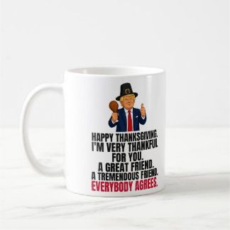 Caneca De Café Presente engraçado de Ação de Graças de Trump para
