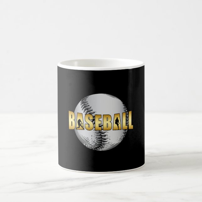 Caneca De Café Presente Engraçado de Bat Baseball Pitcher Esporti (Centro)