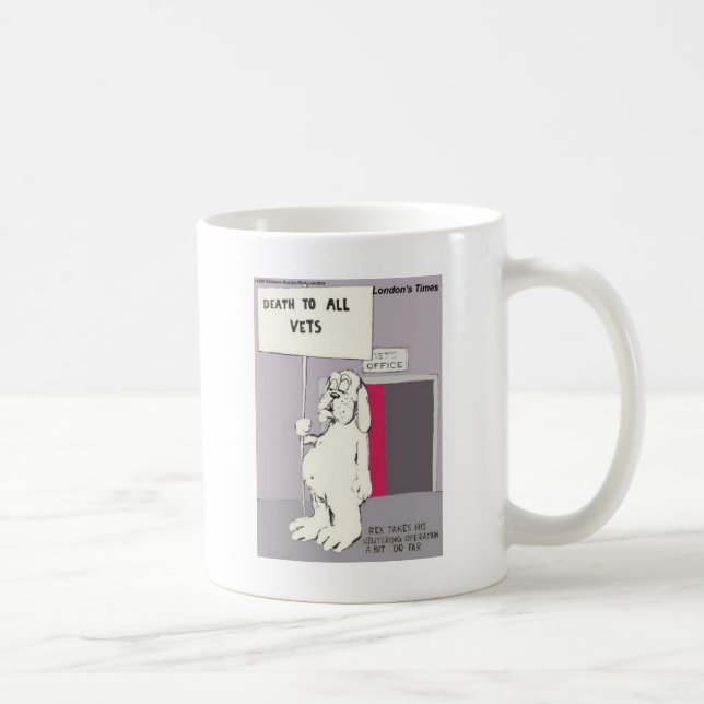 Caneca De Café Presente Engraçado de Cachorro Neutro que Ri de Vo (Direita)