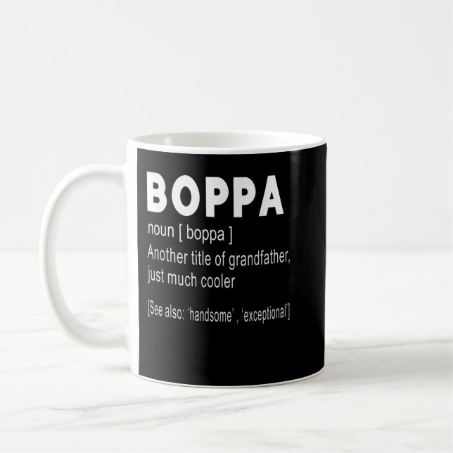 Caneca De Café Presente Engraçado De Definição Boppa Para Os Home (Esquerda)