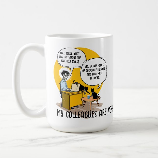Caneca De Café Presente engraçado de humor de gato de escritório  (Esquerda)