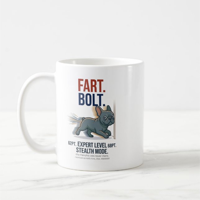 Caneca De Café Presente engraçado do cão de estimação francês hum (Esquerda)