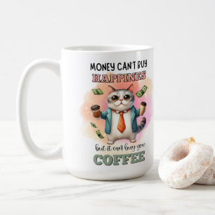 Caneca De Café Presente engraçado para amantes de gatos: Dinheiro