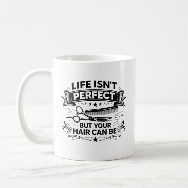 Caneca De Café Presente Engraçado para Cabeleireiro e Esteticista (Esquerda)