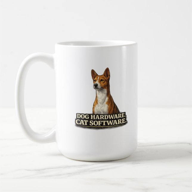 Caneca De Café Presente Engraçado para Dono de Basenji (Esquerda)