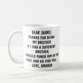Caneca De Café Presente Engraçado Para Irmão | Irmão Personalizad