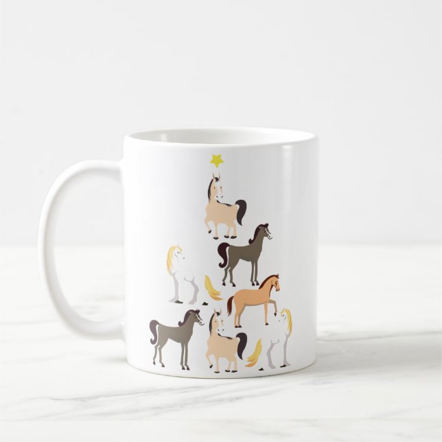 Caneca De Café Presente equestre bonito da árvore de Natal do (Esquerda)