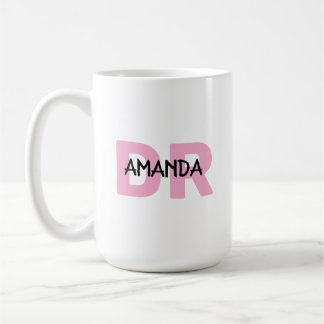 Caneca De Café Presente especial para médica com o nome DR rosa