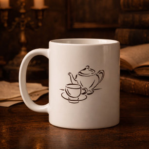 Caneca De Café Presente Estética Regency Vintage para Introvertid