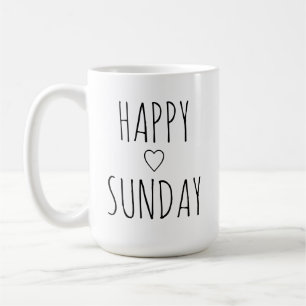 Caneca De Café Presente 'Feliz Domingo' Elegante e Encantador